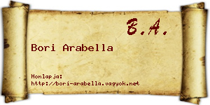 Bori Arabella névjegykártya